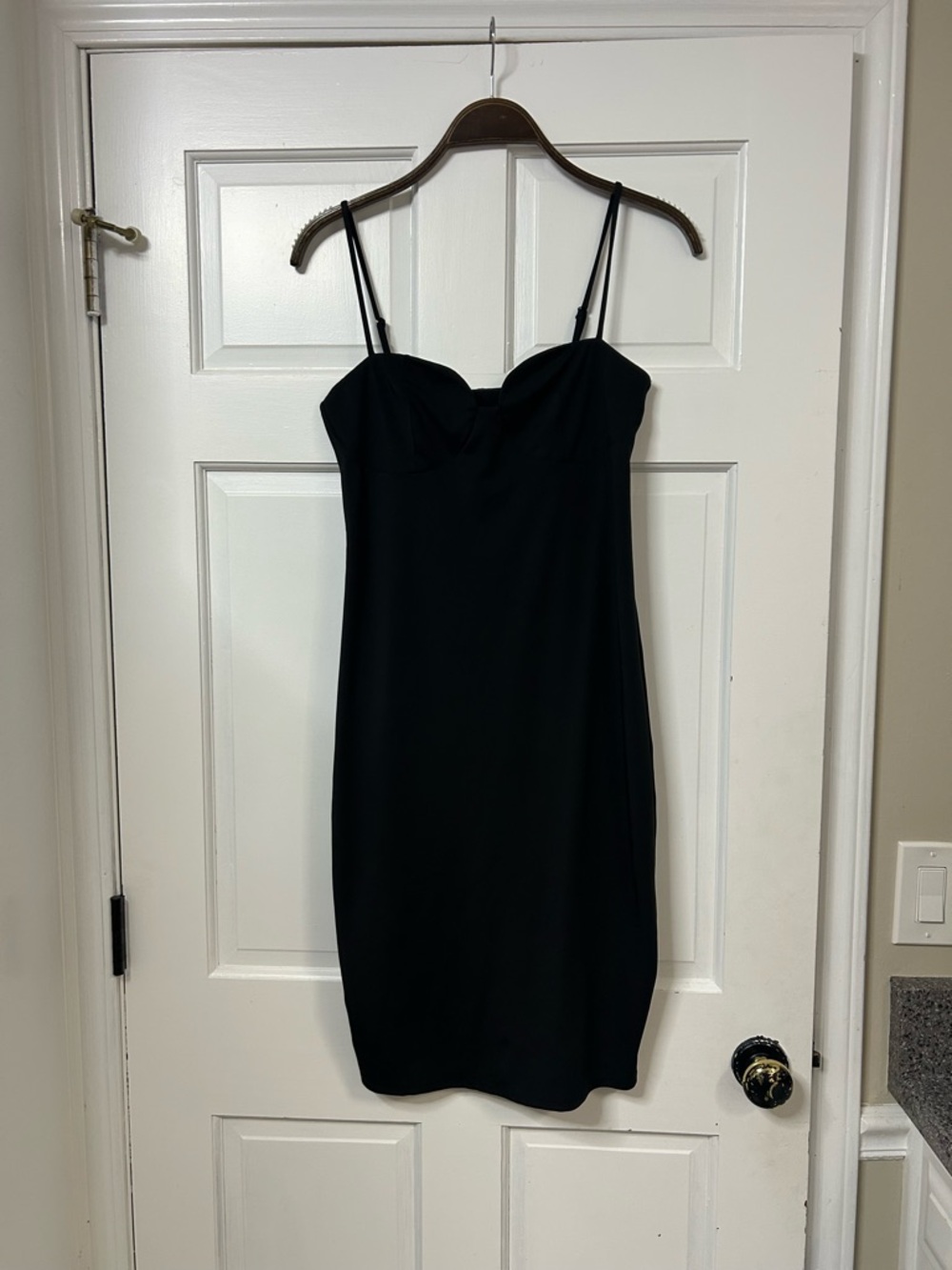Express Little Black Spaghetti-Strap Mini Dress